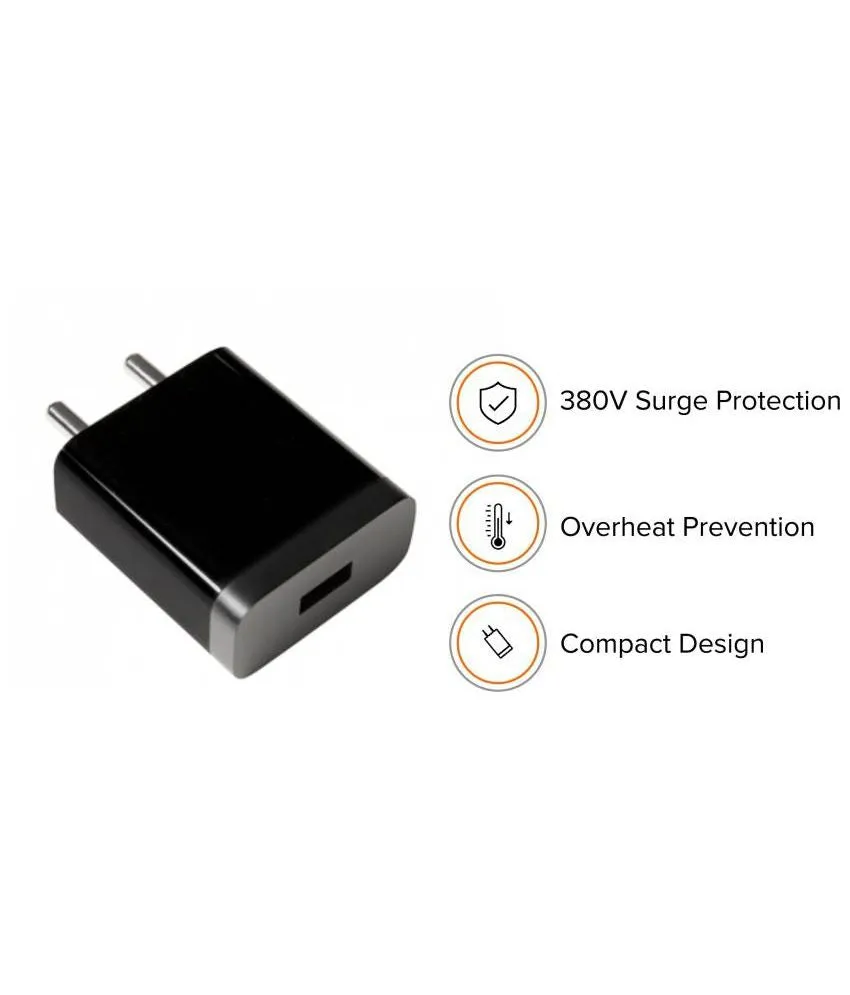 Poco C61 Fast 10W Mobile Charger 2 Amp With Data Cable Black