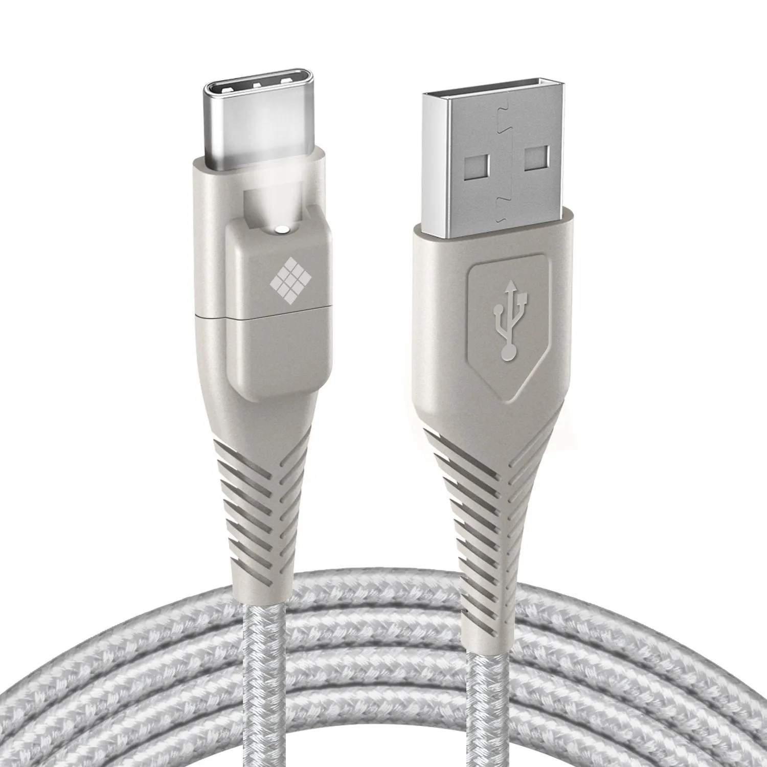 Polaroid 5 Ft USB Type-C Nylon Braided Charger Cable with LED Light