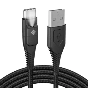 Polaroid 5 Ft USB Type-C Nylon Braided Charger Cable with LED Light