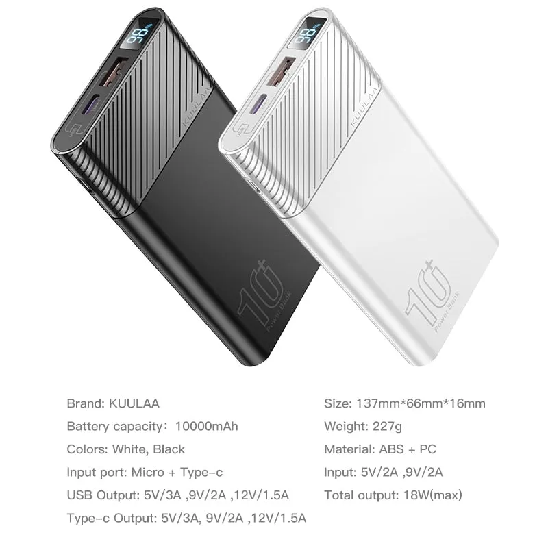 Power Bank 10000mAh QC PD 3.0 PoWerBank Fast Charging PowerBank 10000 mAh USB External Battery Charger For iPhone 14 13