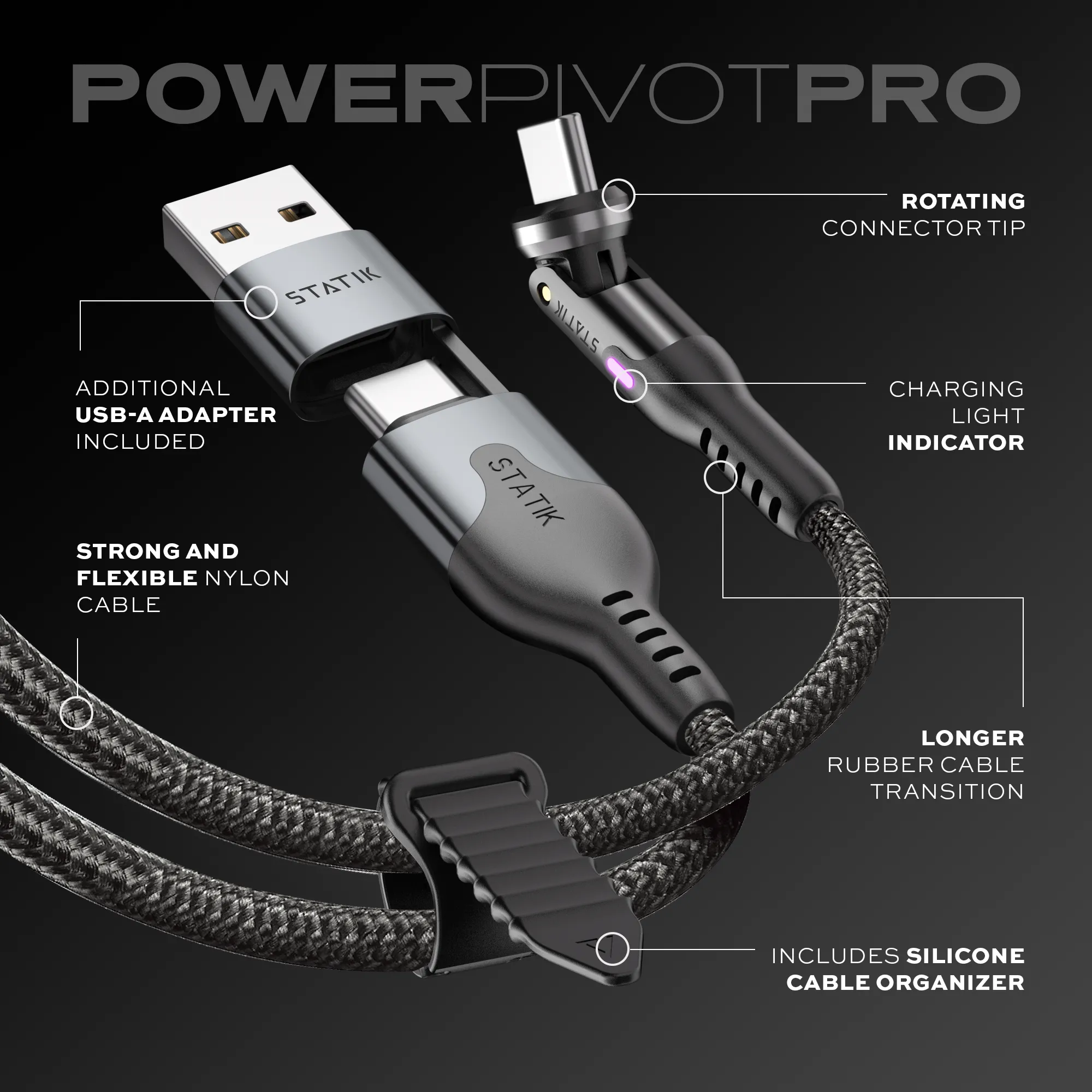 PowerPivot™ Pro | Fast Charge 100W Compatible | Data Transfer