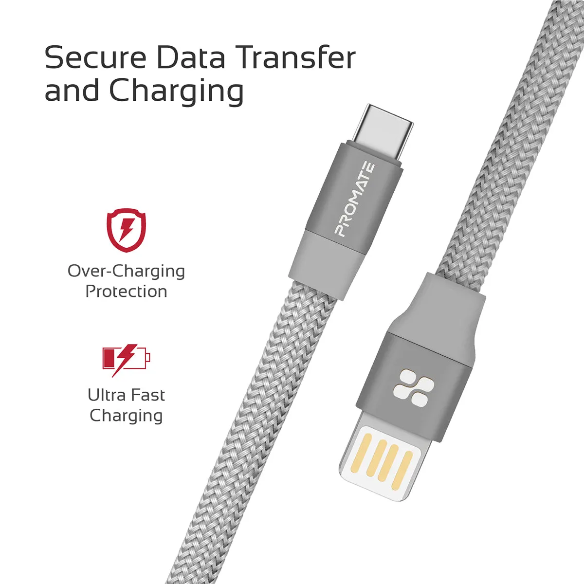 Premium Fabric Braided Aluminium Alloy Reversible USB-A to Type-C™ Cable