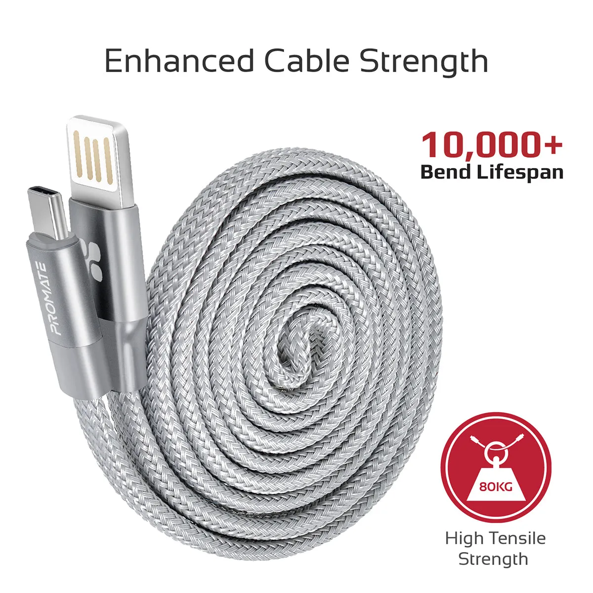 Premium Fabric Braided Aluminium Alloy Reversible USB-A to Type-C™ Cable