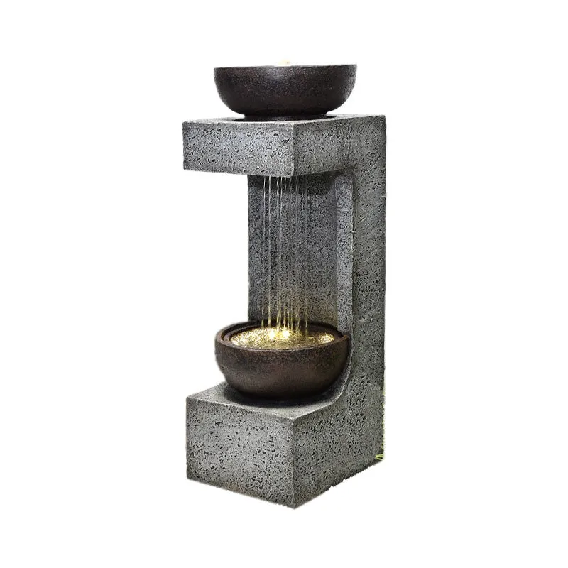 Rainfall Fountain W/bowl On Top W/leds