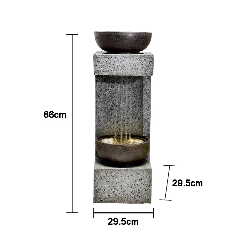 Rainfall Fountain W/bowl On Top W/leds