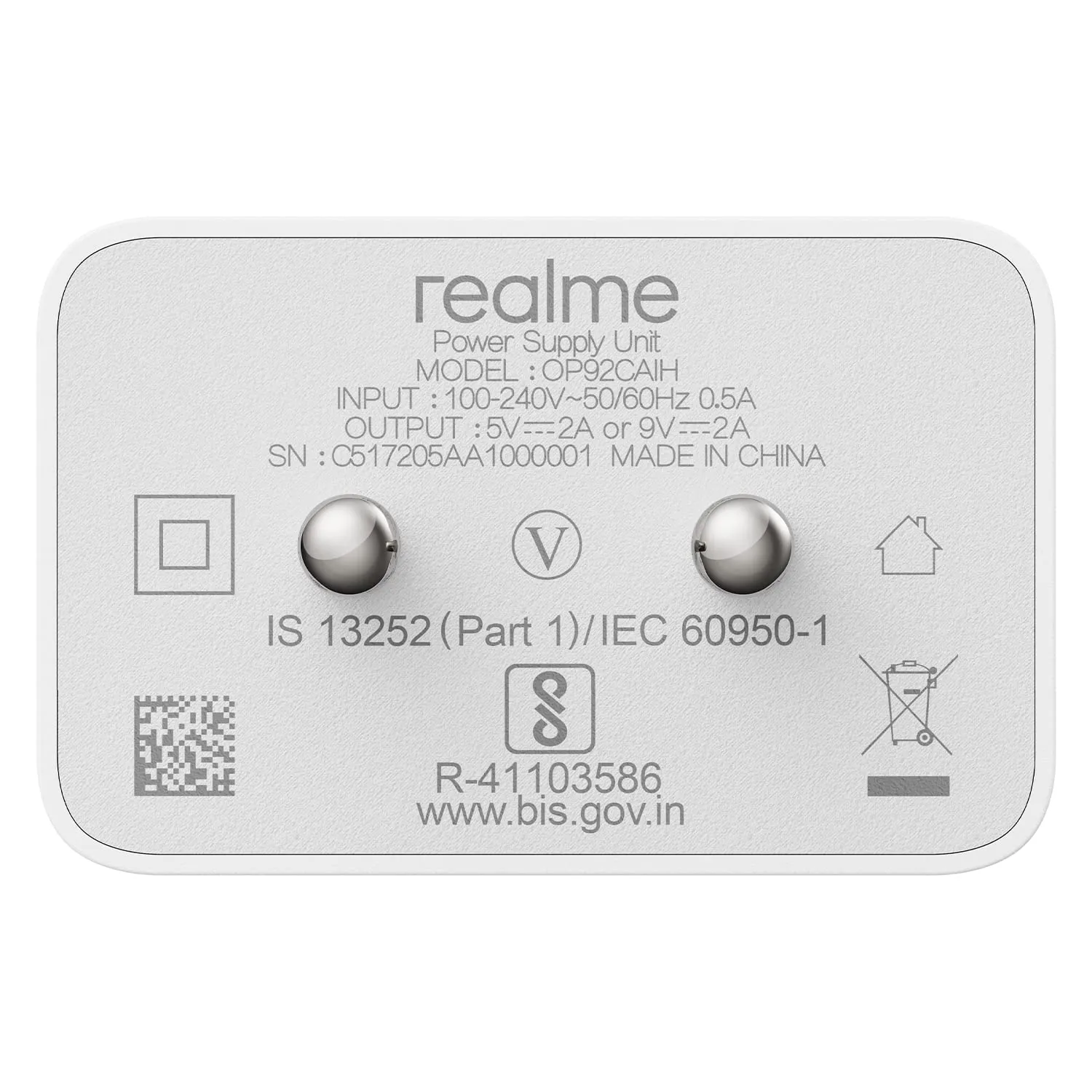 Realme C15 Flash Charge 2 Amp 10W Charger With Cable