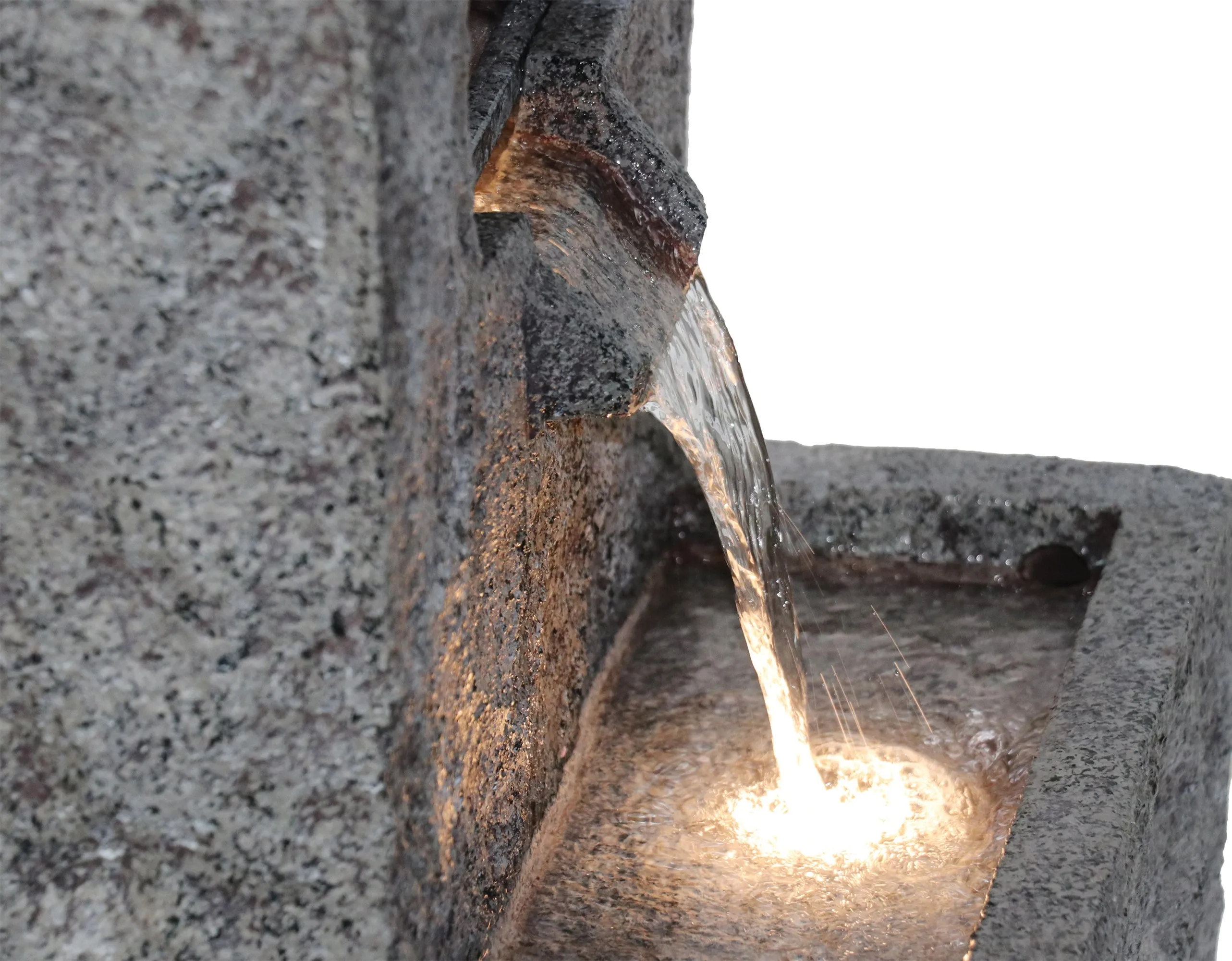 Rectangular Waterfall Fountain With Warm White Leds