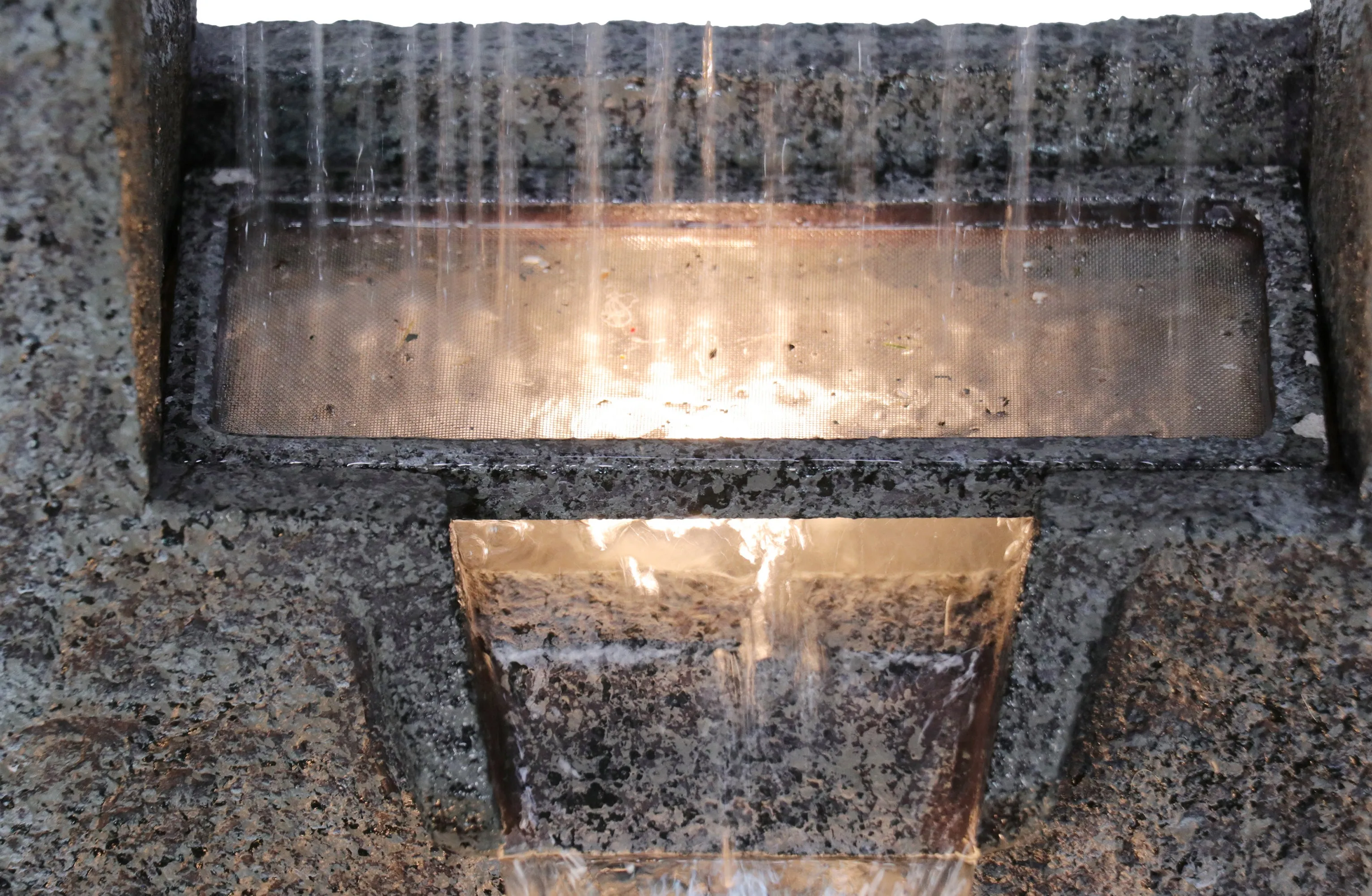 Rectangular Waterfall Fountain With Warm White Leds