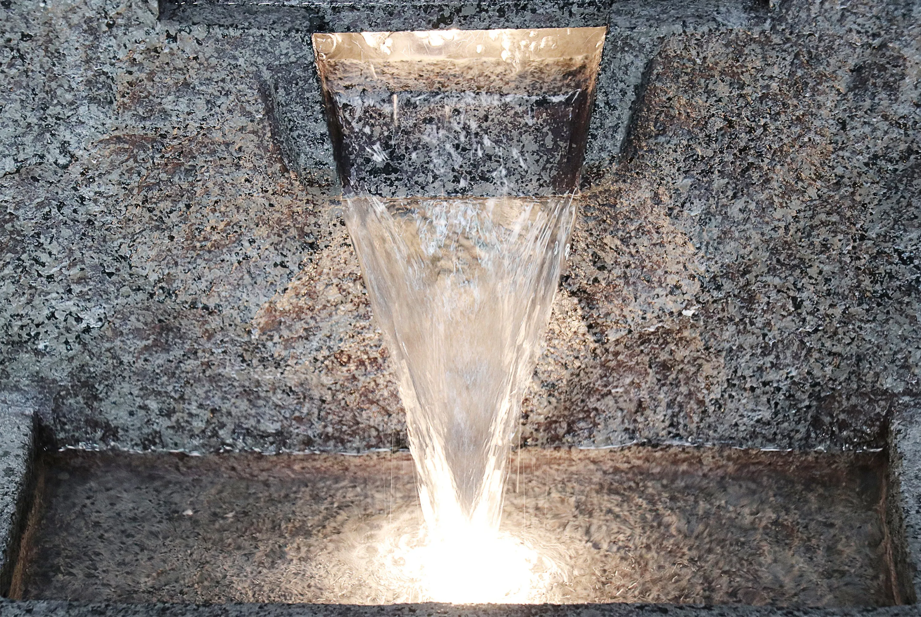Rectangular Waterfall Fountain With Warm White Leds