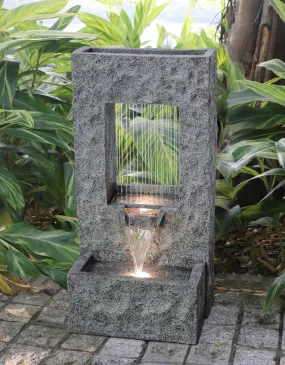 Rectangular Waterfall Fountain With Warm White Leds