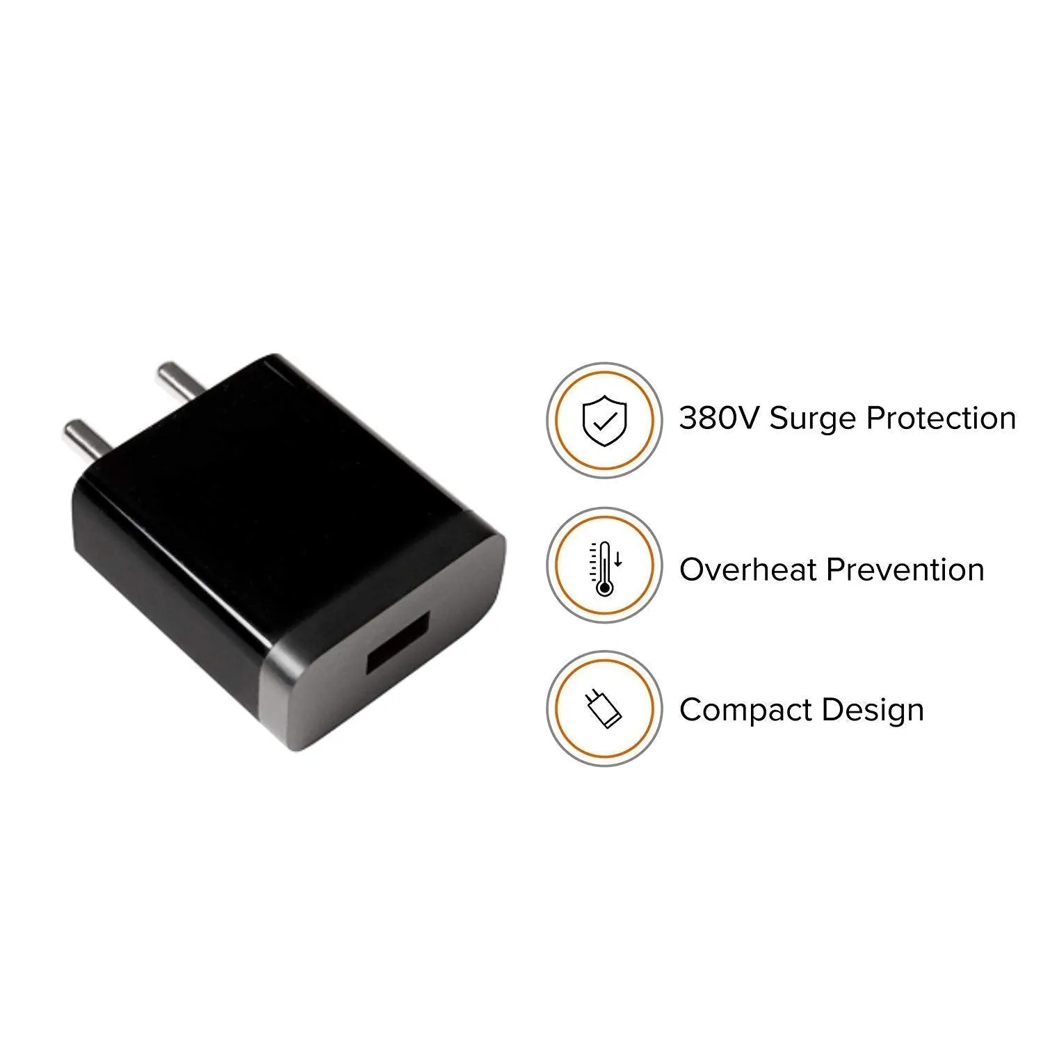 Redmi 9 Prime Fast 10W 2 Amp Mobile Charger With Type-C Cable Black