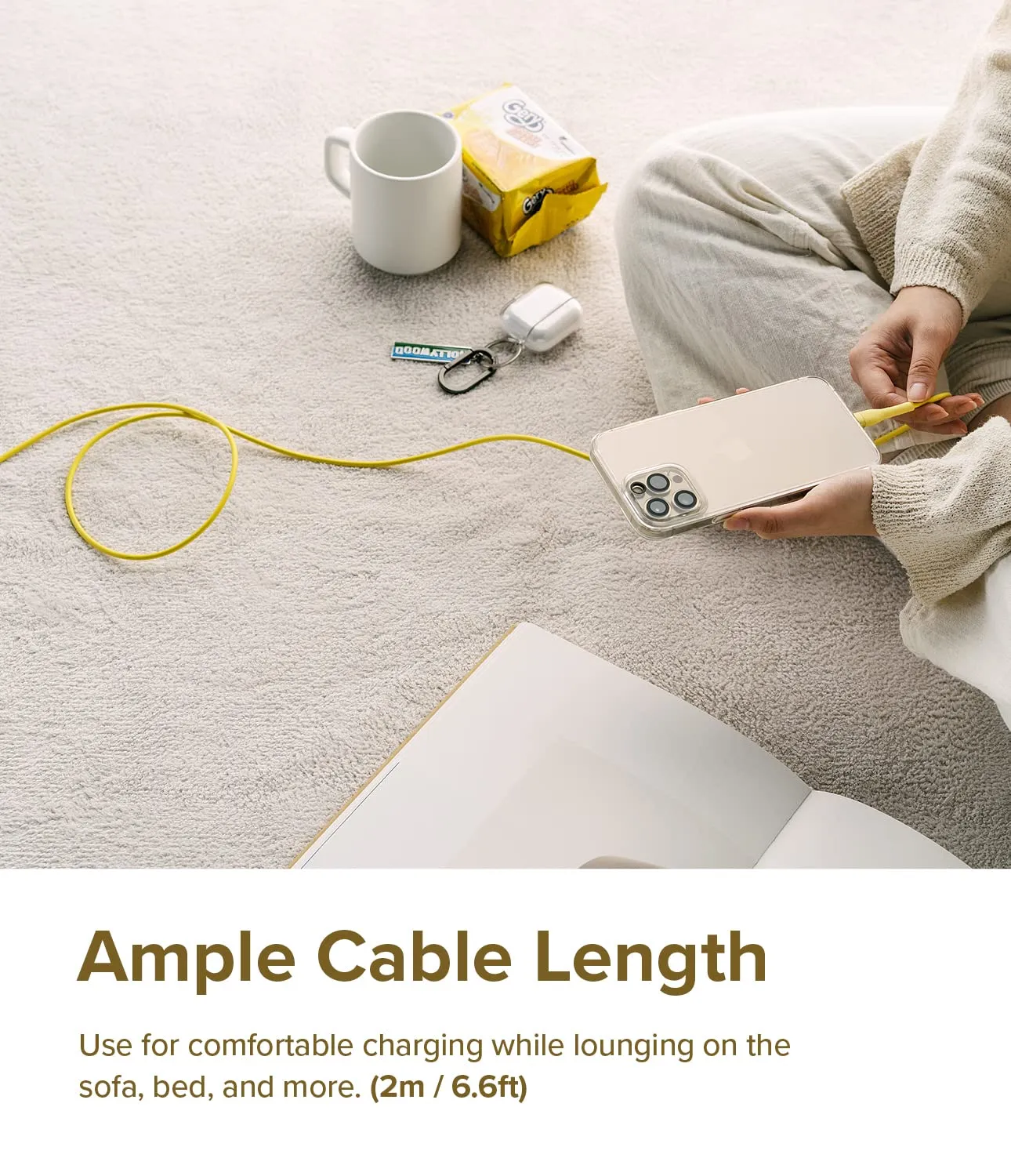 Ringke Fast Charging Pastel Cable USB Type-C to Lightning - Yellow (2m)