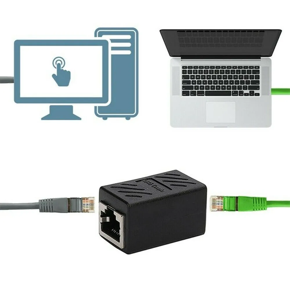 RJ45 Ethernet Coupler, 4 Pieces RJ45 Ethernet Cable Connector in Line Female to Female Coupler for Cat7 Cat6 Cat5e Cat5 Connector