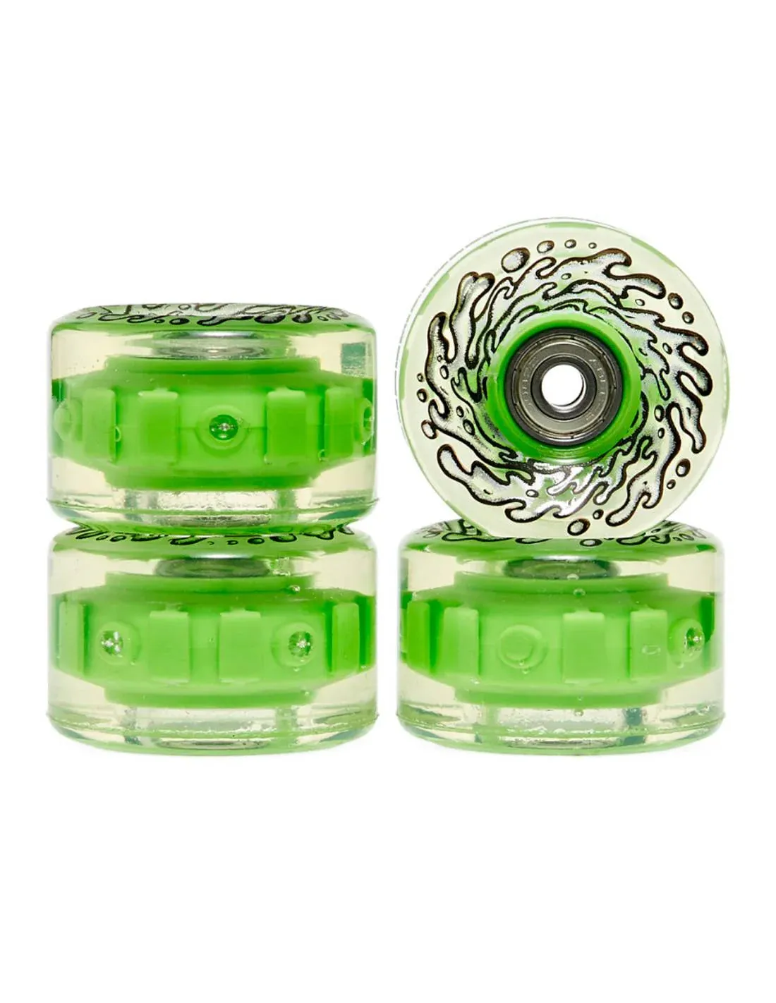 Santa Cruz Slime Balls Wheels & Bearings OG Slime Light Ups 60mm 78a - Green / Clear