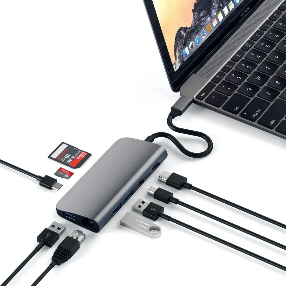 Satechi USB-C Multimedia Adapter 4K Ethernet Mini DisplayPort - Space Grey