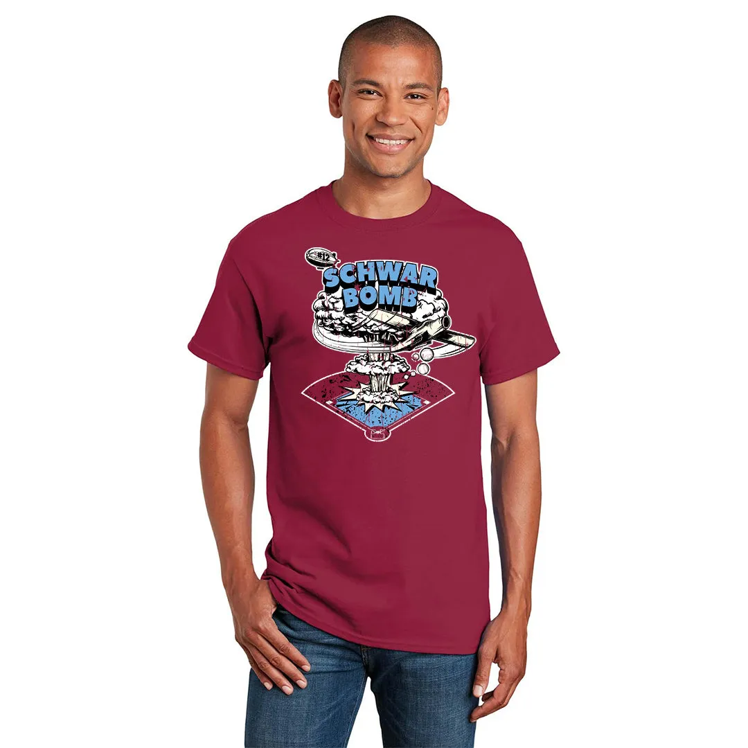 Schwarbomb T-shirt | Schwarbomb Cardinal T-shirt