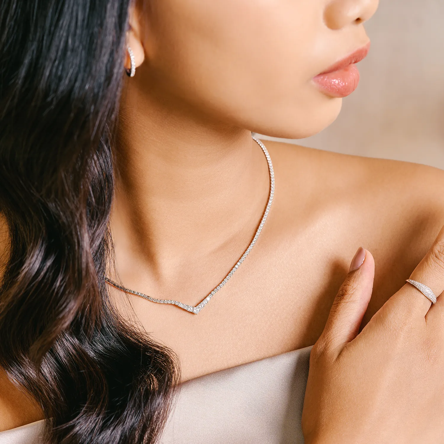Silver Roxanne Necklace
