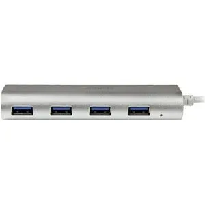 StarTech.com 4 Port Portable USB 3.0 Hub with Built-in Cable - 5Gbps - Aluminum and Compact USB Hub - USB - External - 4 USB Port(s) - 4 USB 3.0 Port(s)