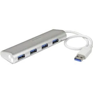 StarTech.com 4 Port Portable USB 3.0 Hub with Built-in Cable - 5Gbps - Aluminum and Compact USB Hub - USB - External - 4 USB Port(s) - 4 USB 3.0 Port(s)