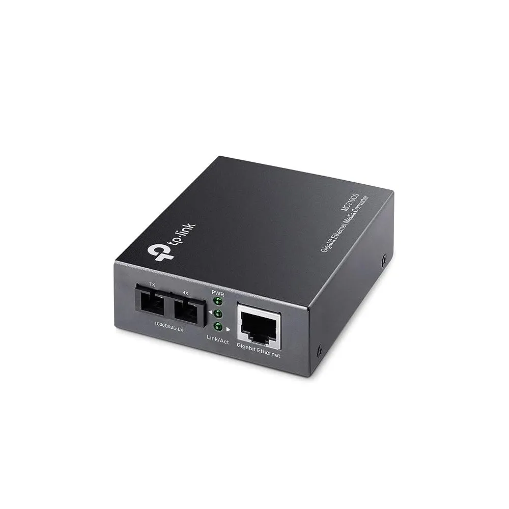 TP-Link MC210CS Gigabit Single-Mode Fiber Media Converter Extends Fiber Up to 15,000m, with Gigabit RJ45 Port (Auto MDI/MDIX), Full Duplex, Chassis Mountable, UTP Category 5, 5e