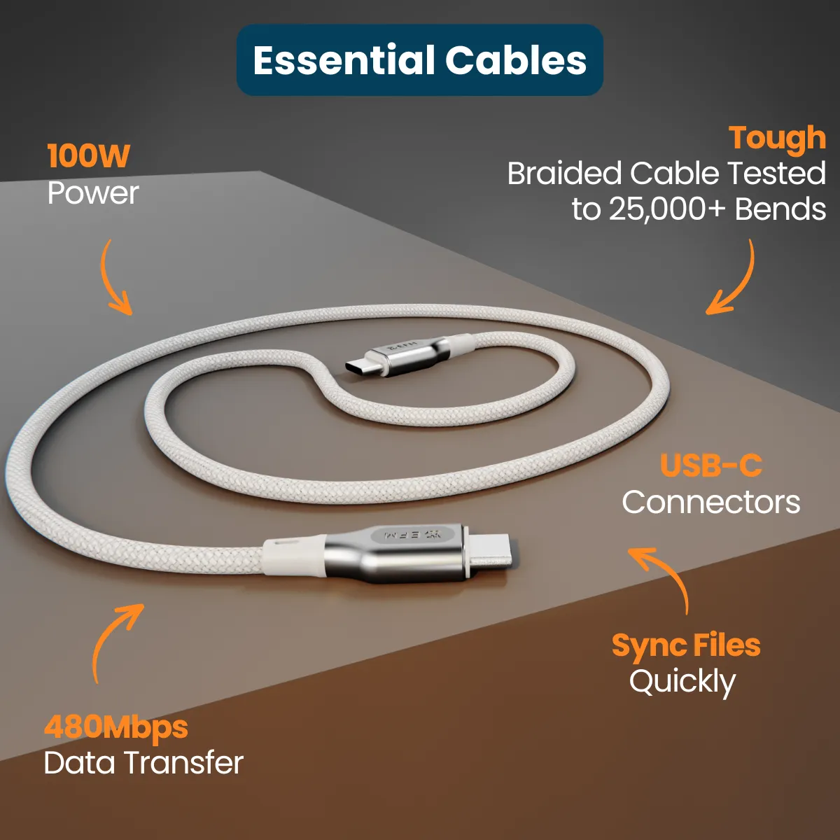 USB-C to USB-C Essential Power 2M Cable