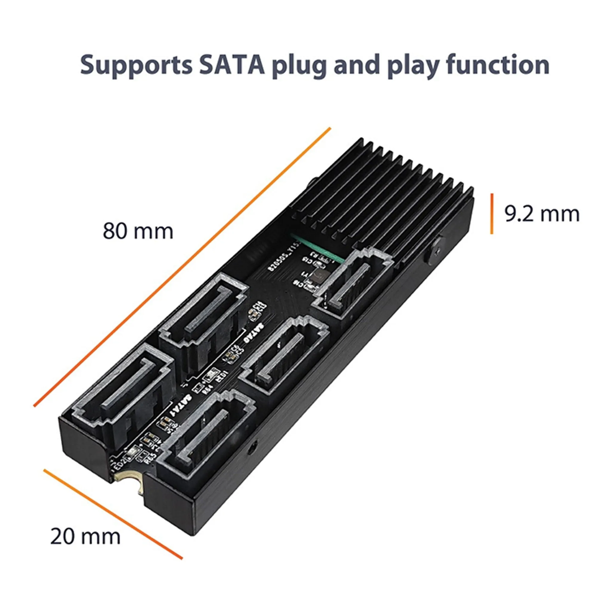 Vantec UGT-M2670 M.2 PCIe Gen3x2 B M Key To 5 Ports SATA III Expansion Card