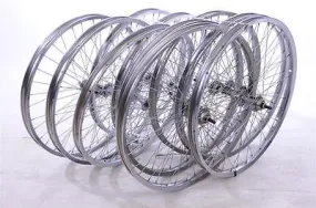 WHOLESALE JOB LOT 5 PAIRS 24 x 1.75 CHROME WHEELS MULTISPEED HUB SUIT 5-6 SPEED