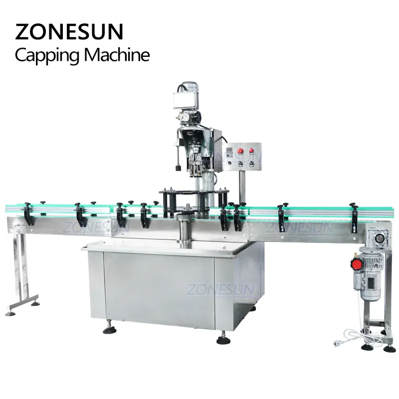 ZONESUN ZS-XG440C Automatic Pilfer Proof Capping Machine For Wine Plastic Bottles Ropp Caps