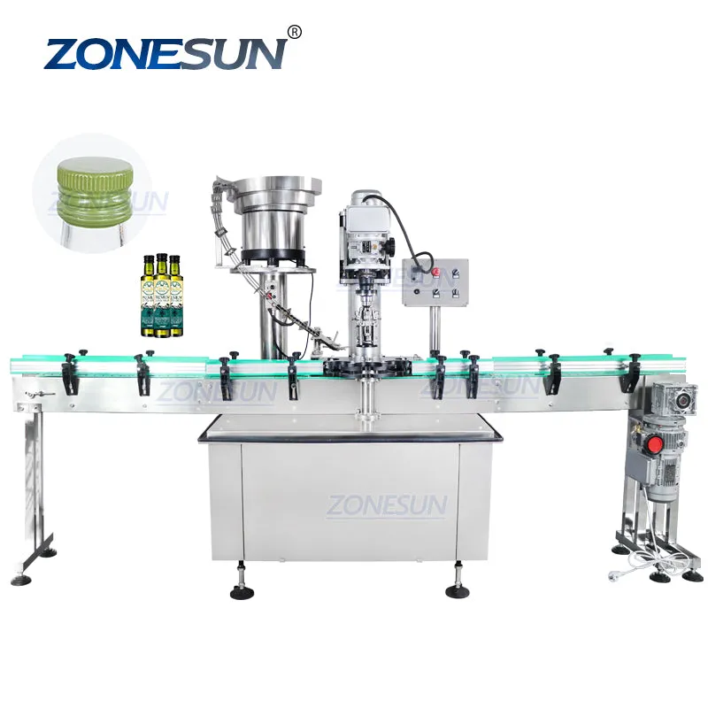 ZONESUN ZS-XG440C Automatic Pilfer Proof Capping Machine For Wine Plastic Bottles Ropp Caps
