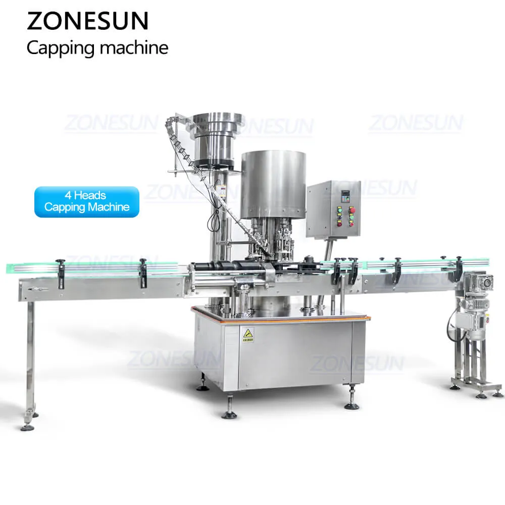 ZONESUN ZS-XG440C Automatic Pilfer Proof Capping Machine For Wine Plastic Bottles Ropp Caps