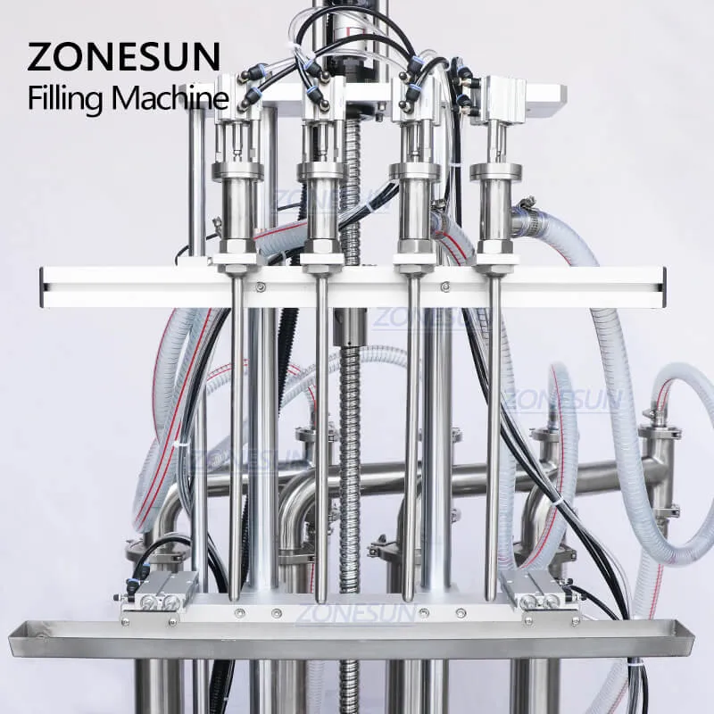 ZONESUN ZS-YT4T-4D Automatic Diving Nozzle Lotion Shampoo Bottle Liquid Soap Filling Machine
