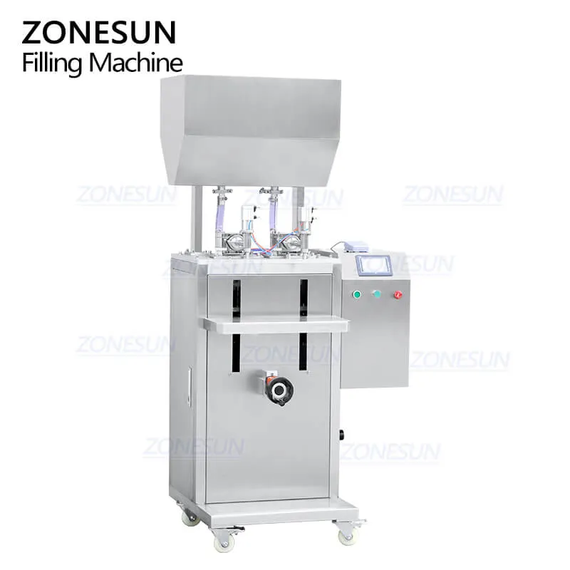 ZS-GTRP2 Semi-automatic Double Heads Rotor Lobe Pump Shampoo Thicker Liquid Soap Hand Gel Sprays Bottle Paste Filling Machine