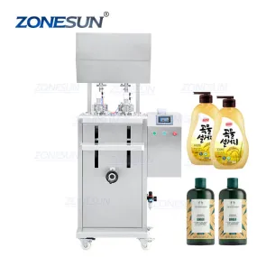 ZS-GTRP2 Semi-automatic Double Heads Rotor Lobe Pump Shampoo Thicker Liquid Soap Hand Gel Sprays Bottle Paste Filling Machine