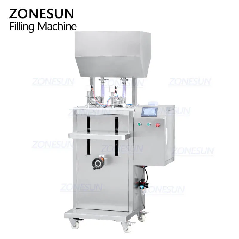 ZS-GTRP2 Semi-automatic Double Heads Rotor Lobe Pump Shampoo Thicker Liquid Soap Hand Gel Sprays Bottle Paste Filling Machine