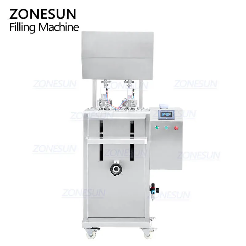 ZS-GTRP2 Semi-automatic Double Heads Rotor Lobe Pump Shampoo Thicker Liquid Soap Hand Gel Sprays Bottle Paste Filling Machine